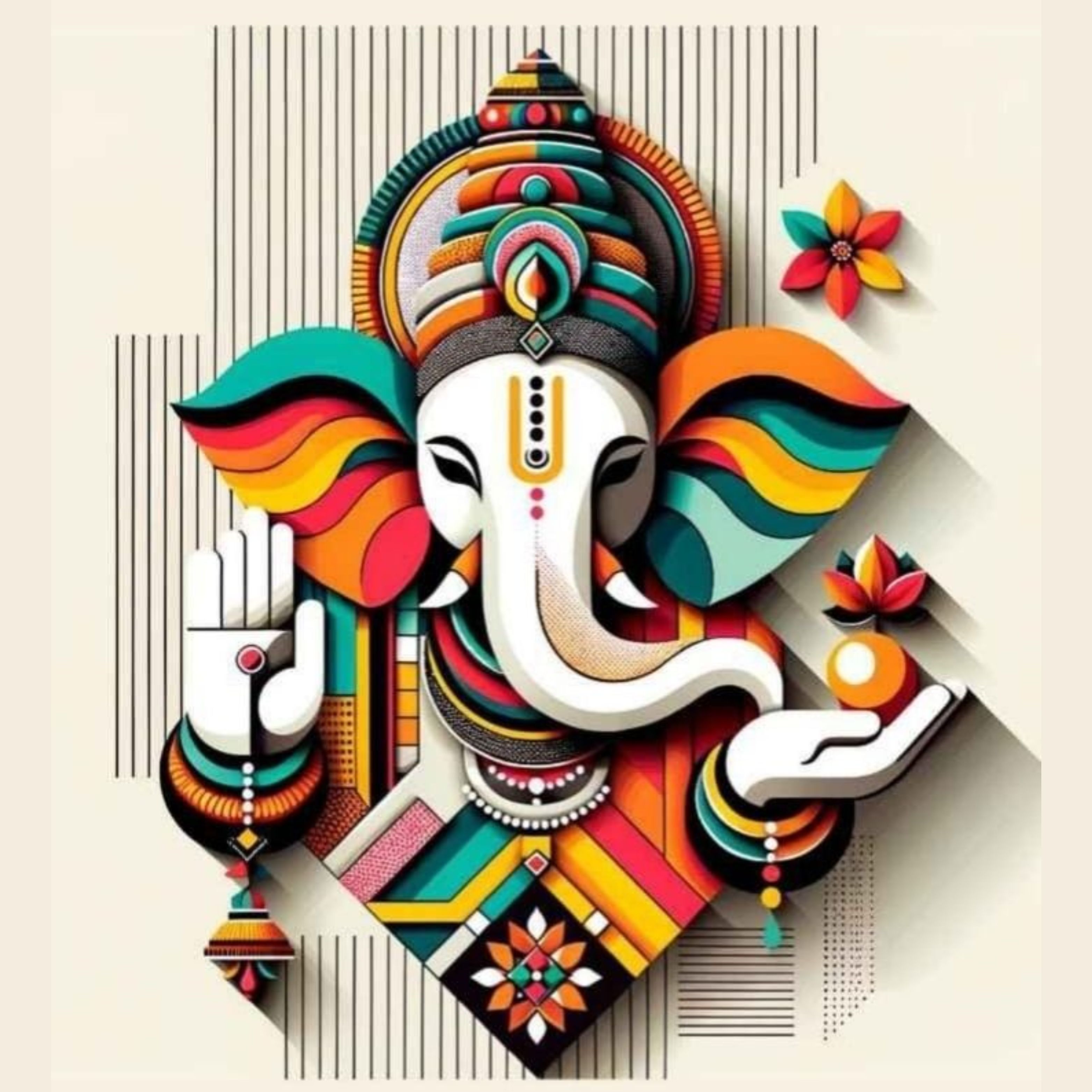 Ganesha abstract paintings