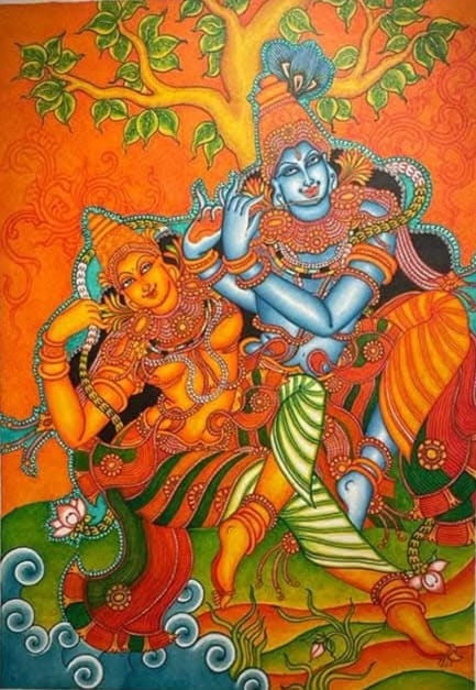 radhamadavam(mural painting) 70cm 100cm